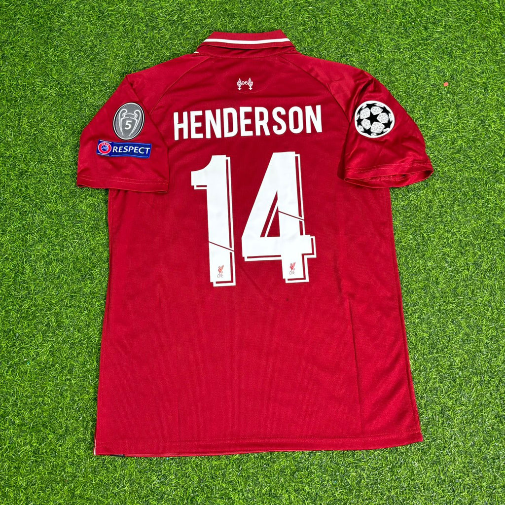 Jordan Henderson Liverpool 2019 CL Final Retro Kit Jersey – Back View