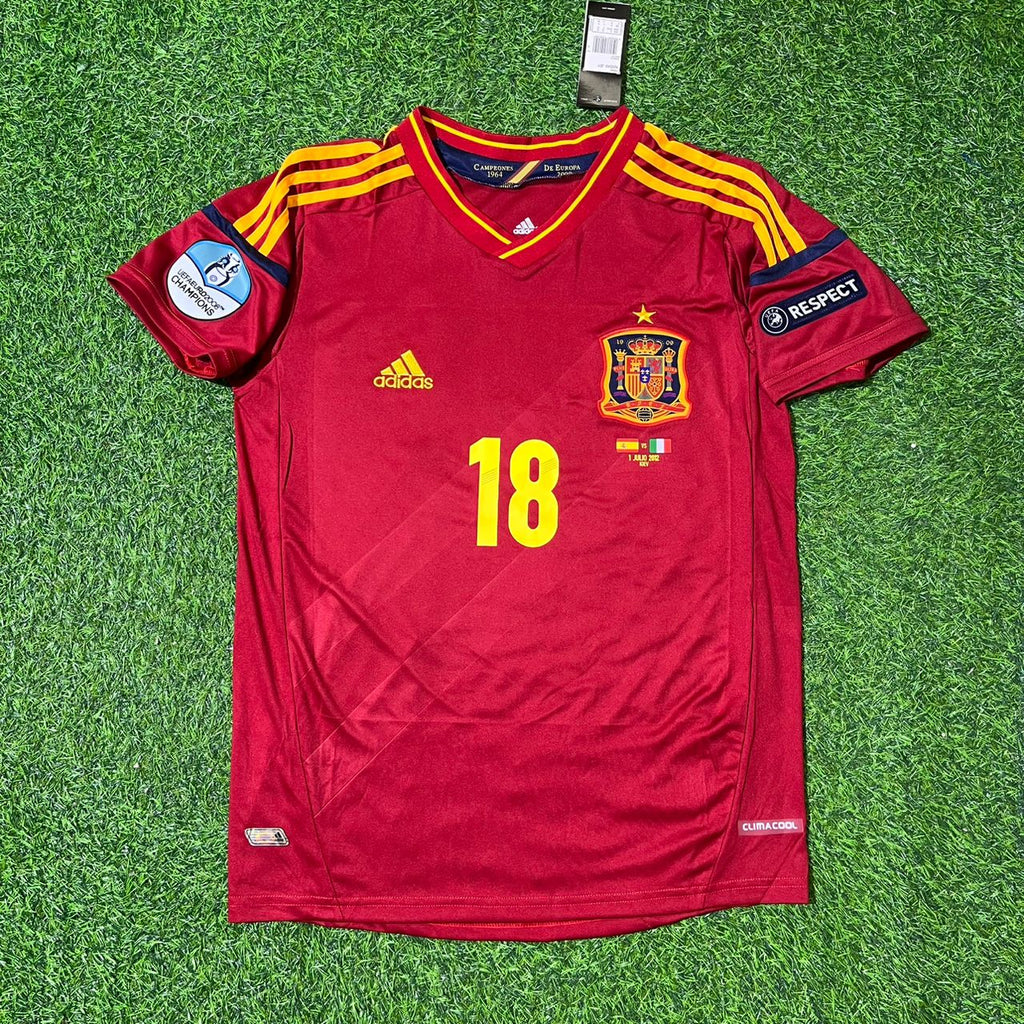 Jordi Alba Spain EURO 2012 Final Retro Football Jersey – Front View