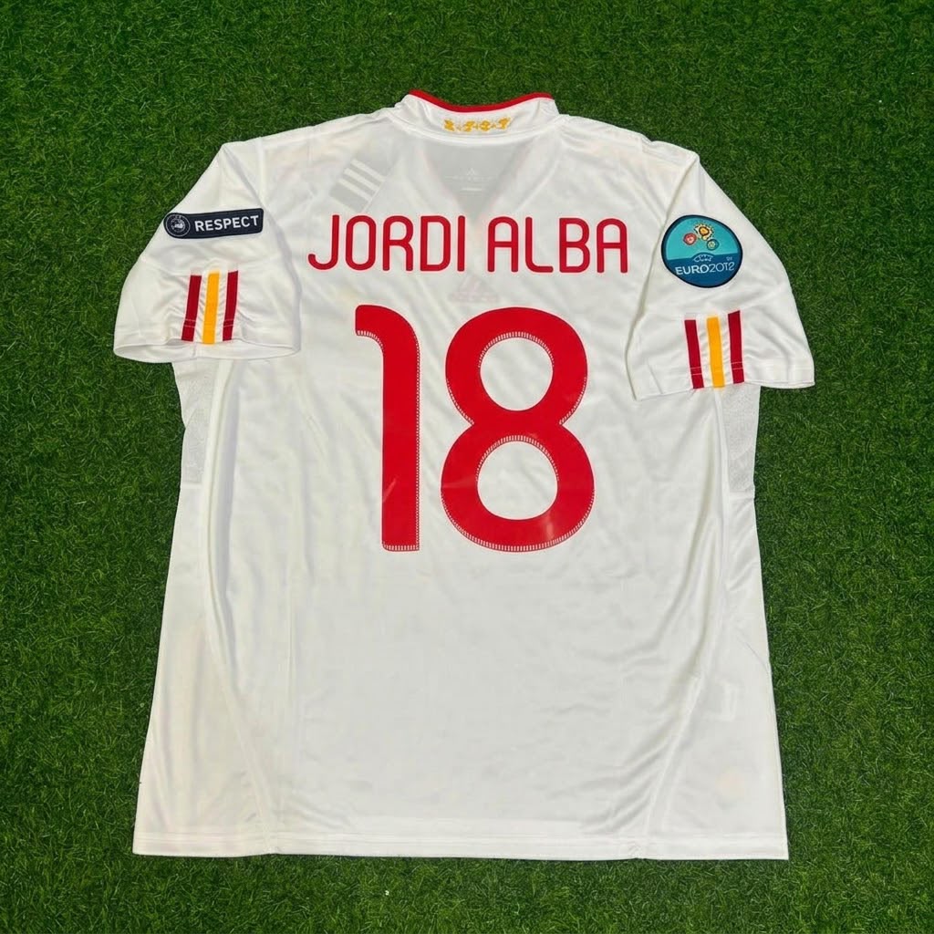 Spain EURO 2012 Final Retro Football Jersey – Jordi Alba – Back View