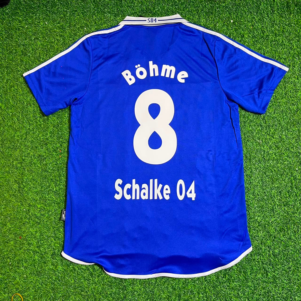 Jörg Böhme Schalke 04 2000–2002 Heim Retro Blau – Back View
