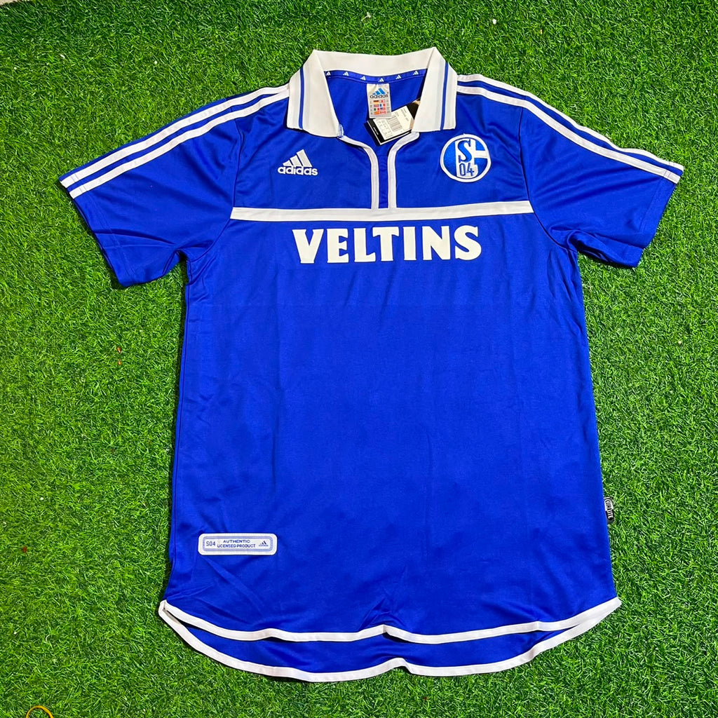 Jörg Böhme Schalke 04 2000–2002 Heim Retro Blau – Front View