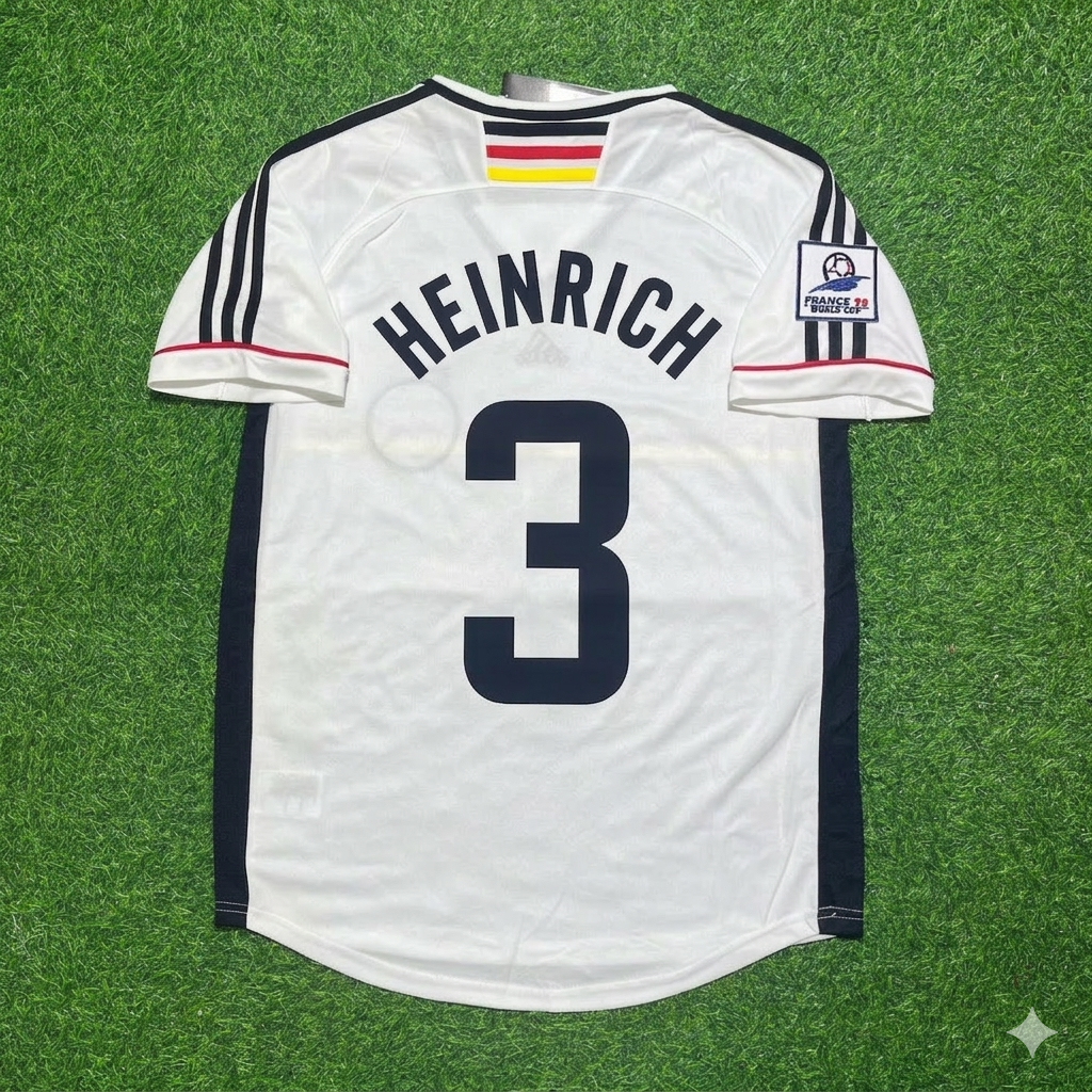 1998 Jörg Heinrich Deutschland World Cup Retro Fußballtrikot – Back View