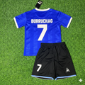 Argentina 1986 World Cup Final Blue Kids Retro Football Jersey – Jorge Burruchaga 7- – Back View
