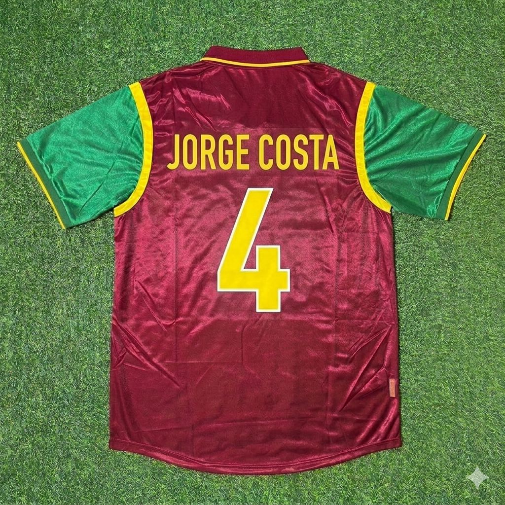 Portugal 1998 World Cup Retro Jersey – Jorge Costa #4 – Back View