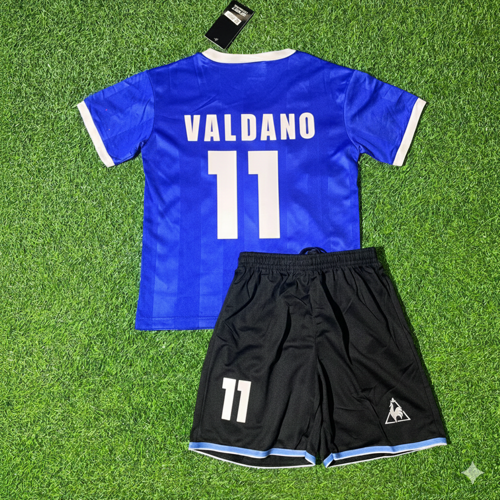 Argentina 1986 World Cup Final Blue Kids Retro Football Jersey – Jorge Valdano 11- – Back View