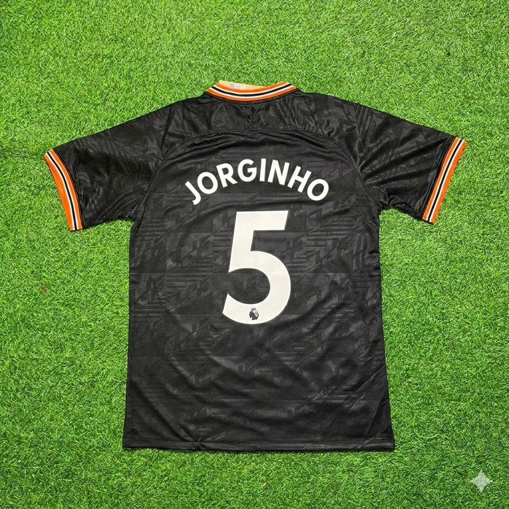 2019/20 Jorginho 5- Chelsea Away Black Retro Football Jersey Collection – Back View