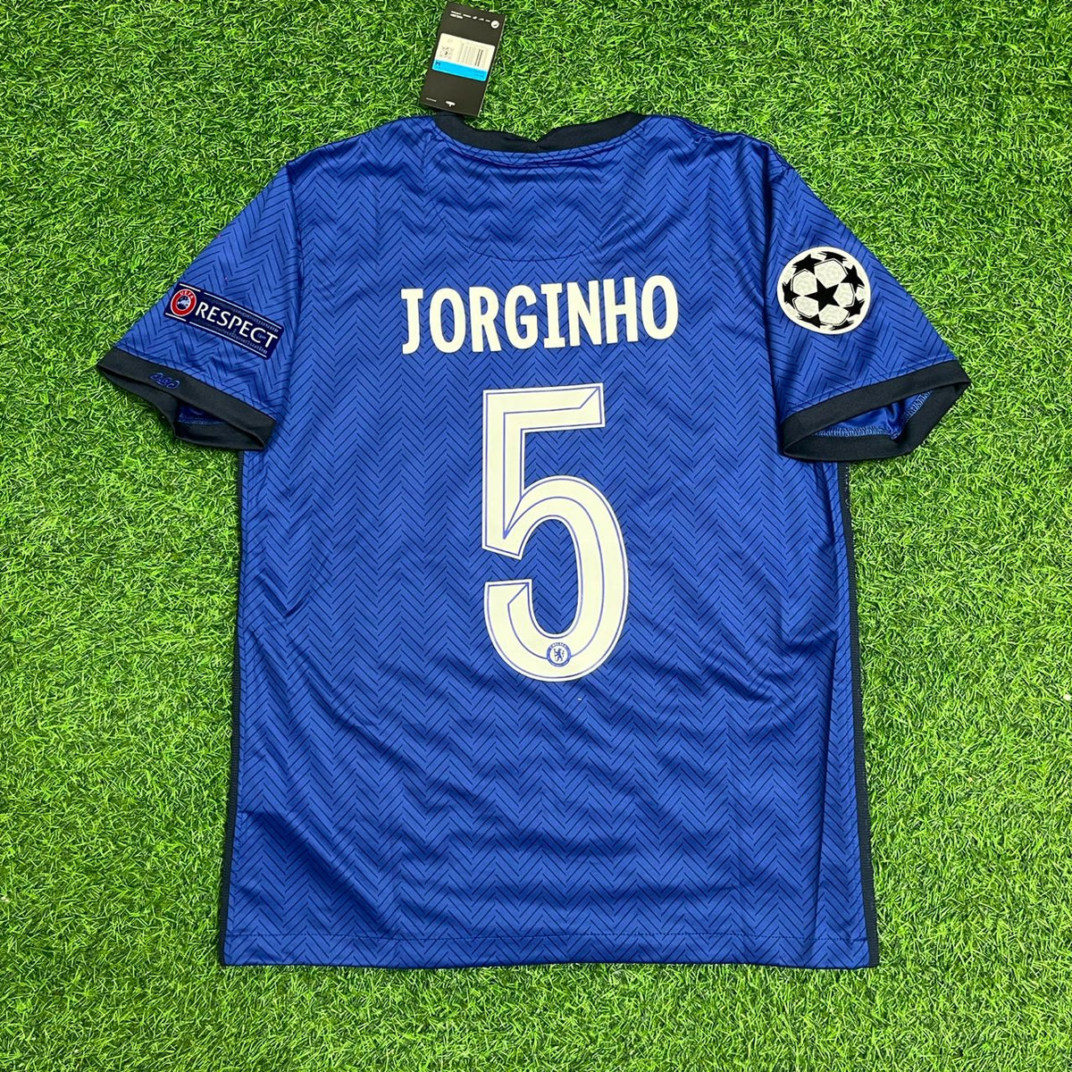 2021 Jorginho Chelsea Champions League Final Porto Blue Retro Football Jersey – Back View