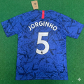 2019 Jorginho #5 Chelsea 2020 Blue Retro Football Jersey – Back View