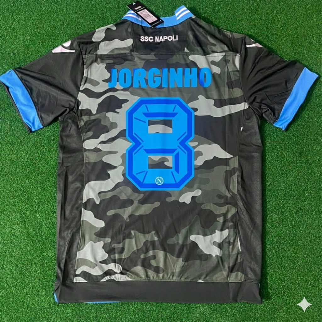 2013/14 Jorginho 8 Napoli Retro Football Jersey – Back View