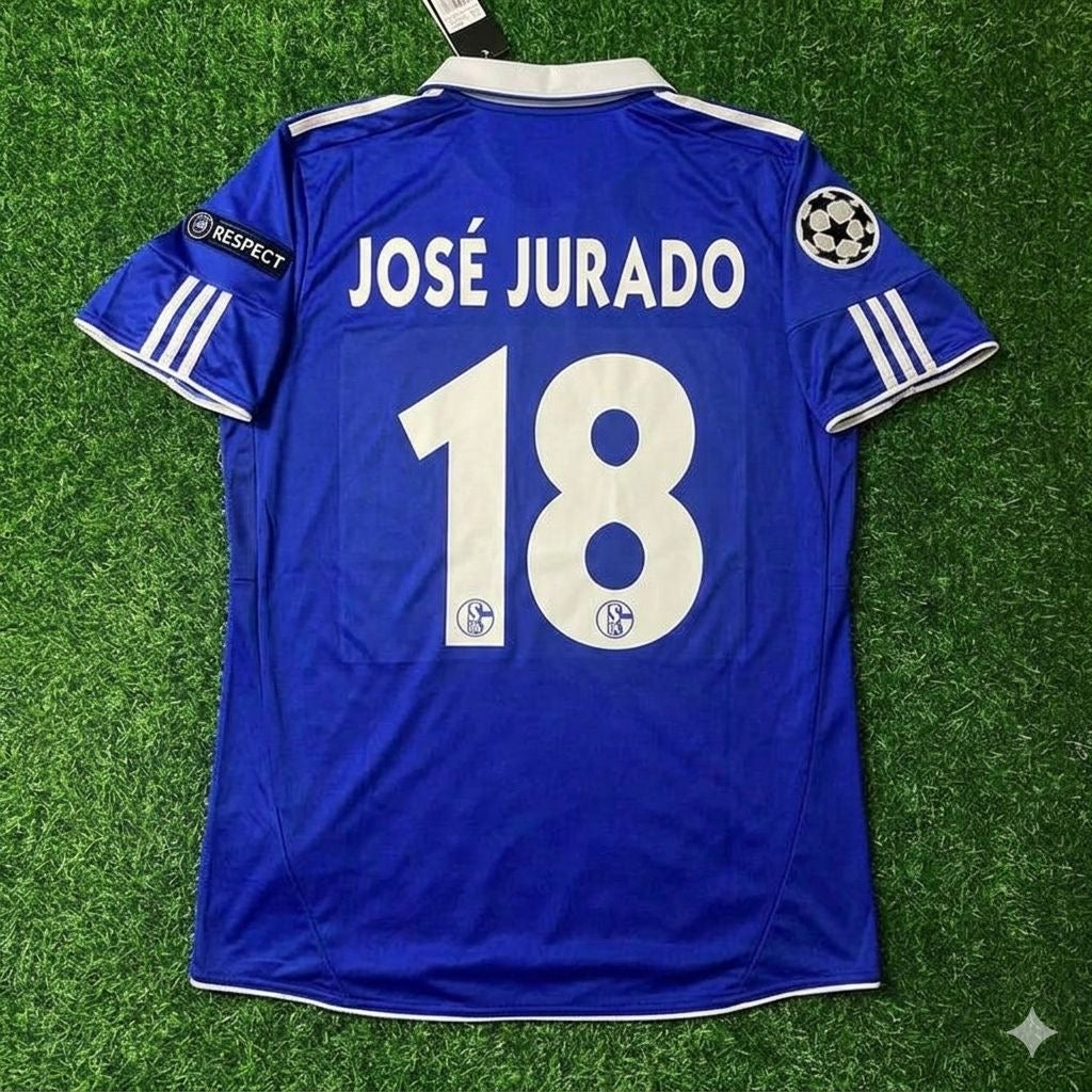 2010/11 José Manuel Jurado 18- Schalke 04 Season Retro Champions League Football Jersey – Back View