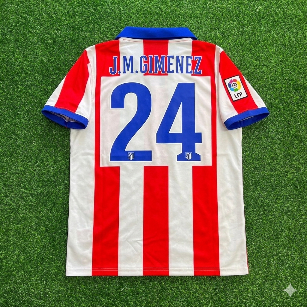 Atlético Madrid Home 2014/15 Retro Kit Jersey – Jose Maria Gimenez 24 – Back View