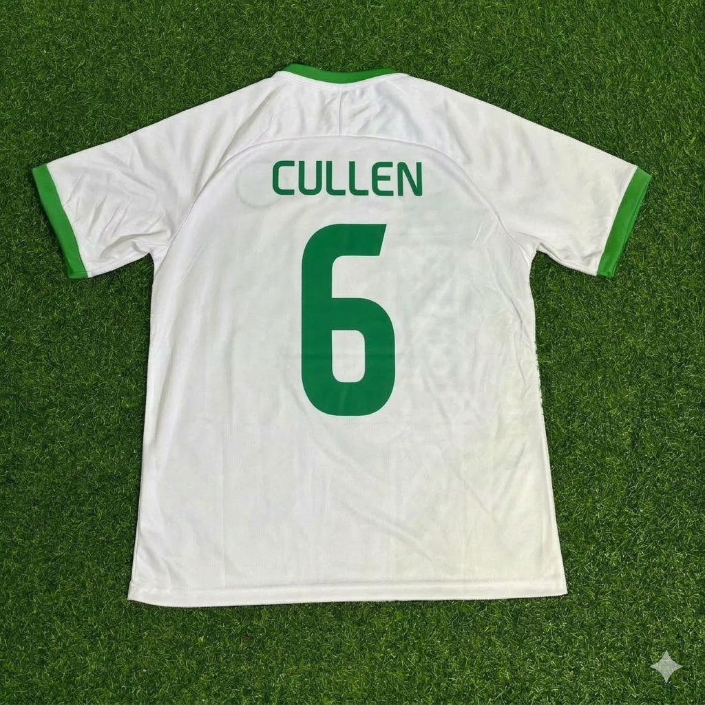 Ireland Vintage Special Edition White Football Jersey – Josh Cullen 6- – Back View