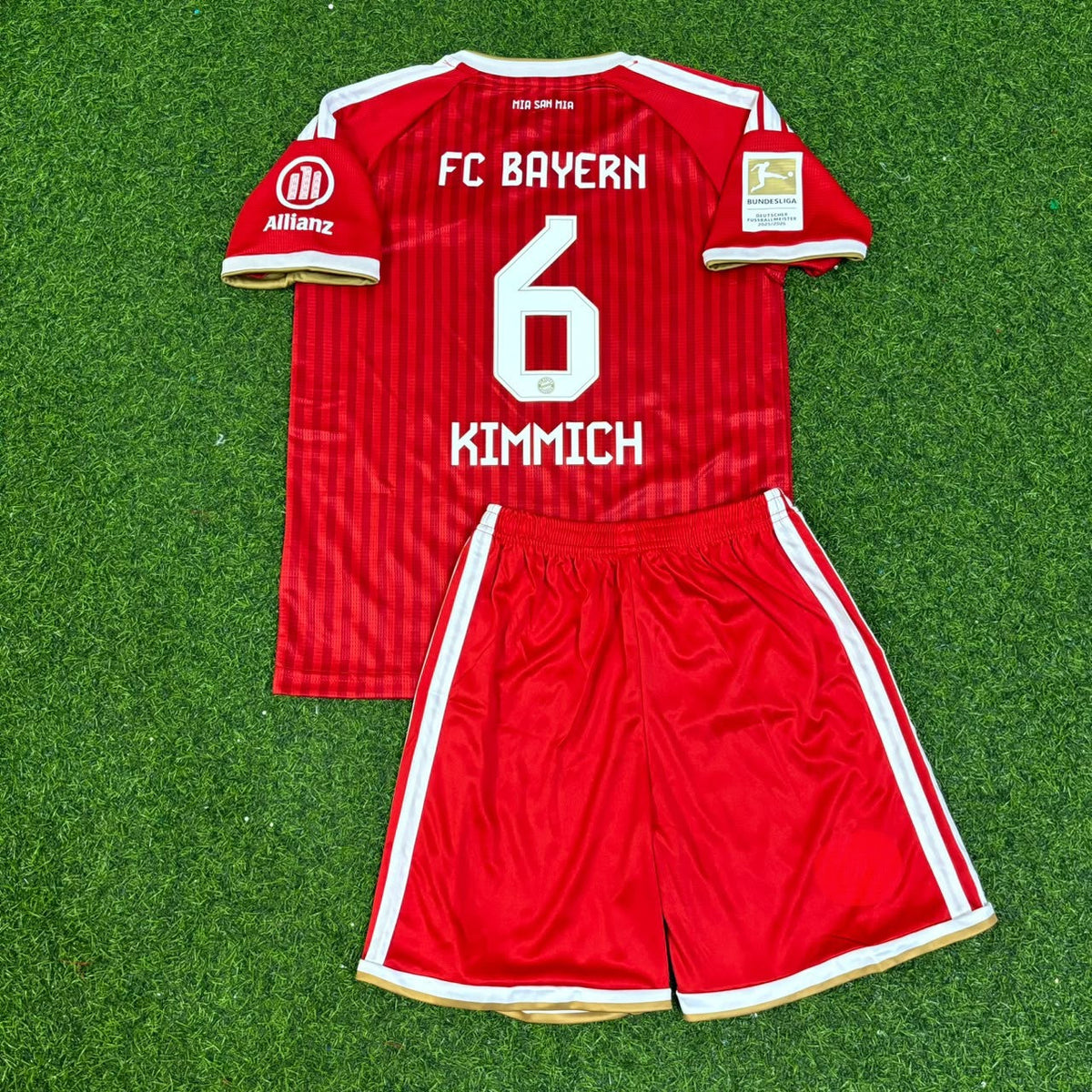 Joshua Kimmich #6 Bayern Munich 2027 Bundesliga Championship Patch Kids Football Jersey – Back View