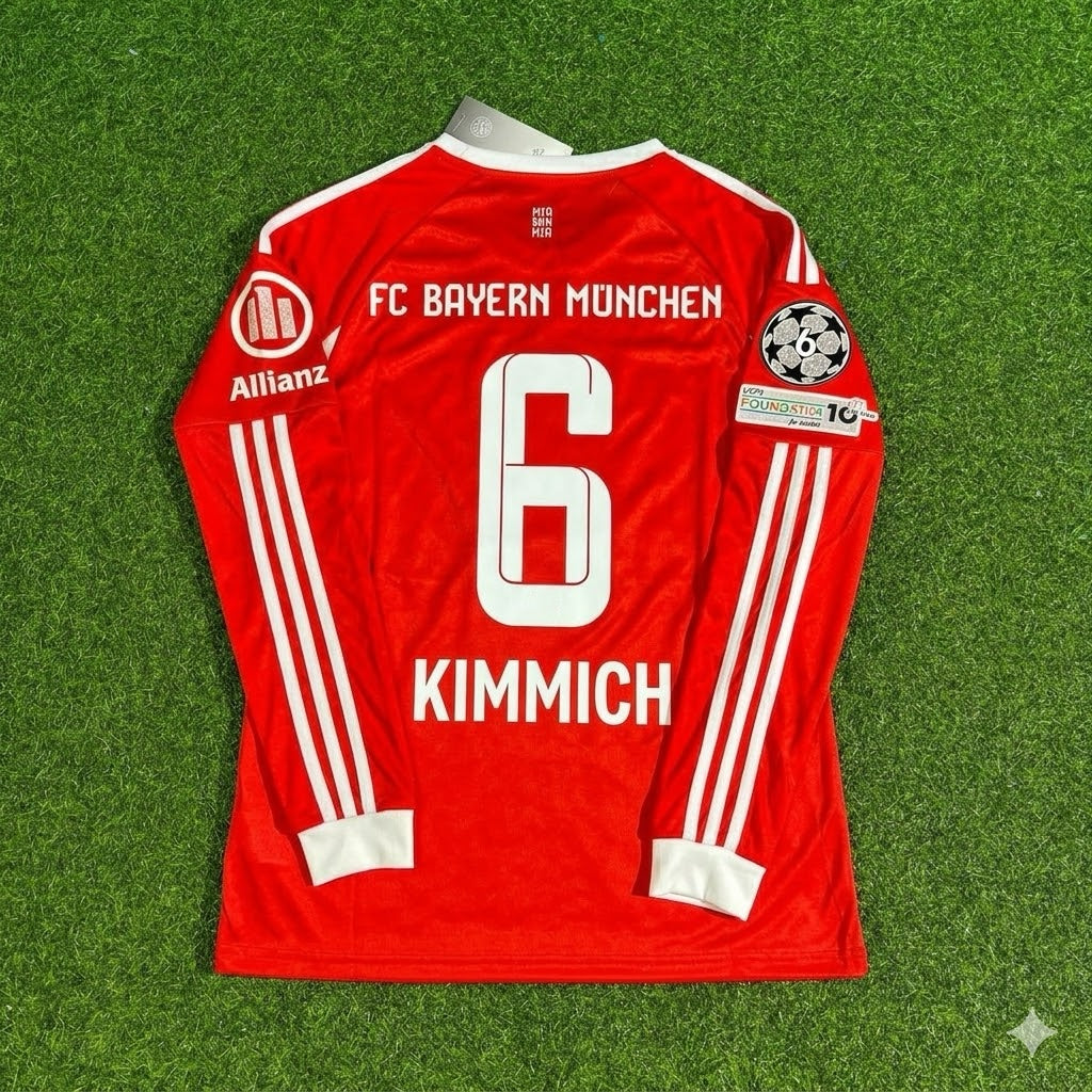 Joshua Kimmich #6 Bayern Munich 2026 Champions League Long Sleeve Football Jersey – Back View