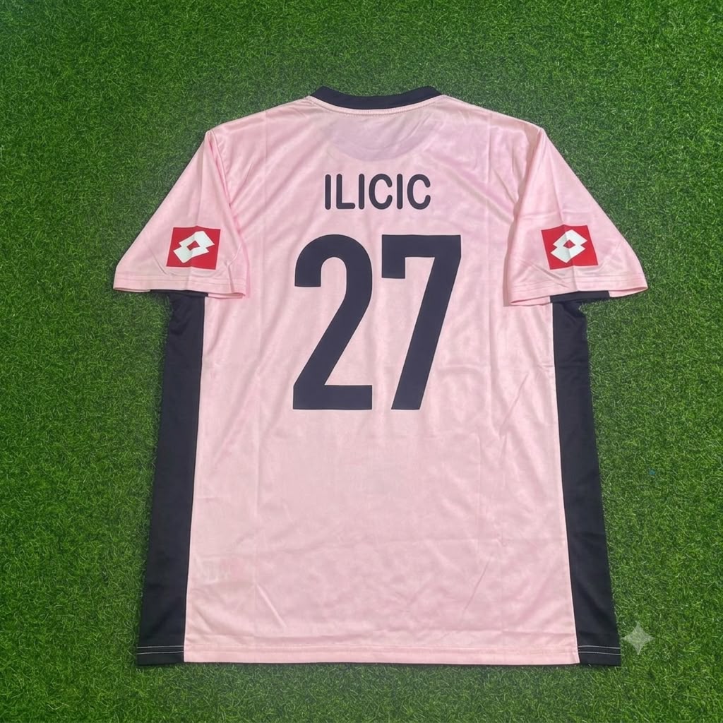 Josip Ilicic Palermo FC Pink Retro Football Jersey – Back View