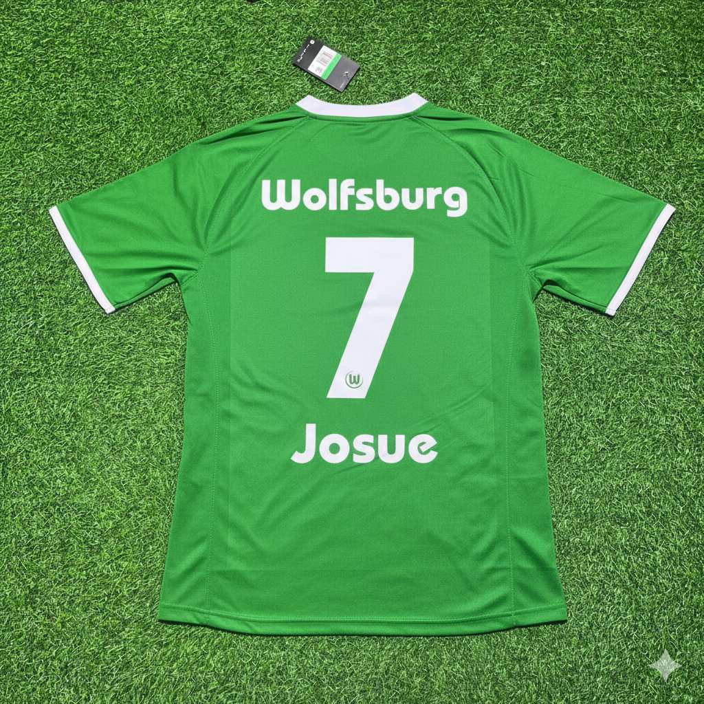 2008/09 Josue VfL Wolfsburg Meisterjahr Fußballtrikot Paradise Edition – Back View