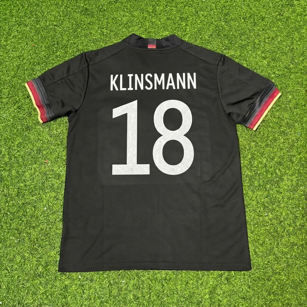Jürgen Klinsmann #18 Germany Black Retro Football Jersey – Back View