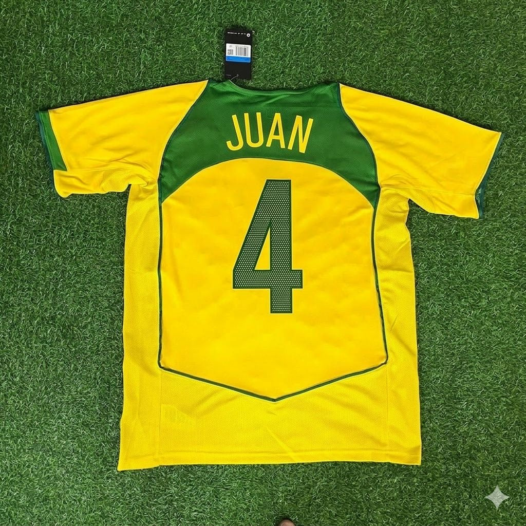 Brazil 2004–2006 Retro Kit Jersey – | | – Juan 4– – Back View
