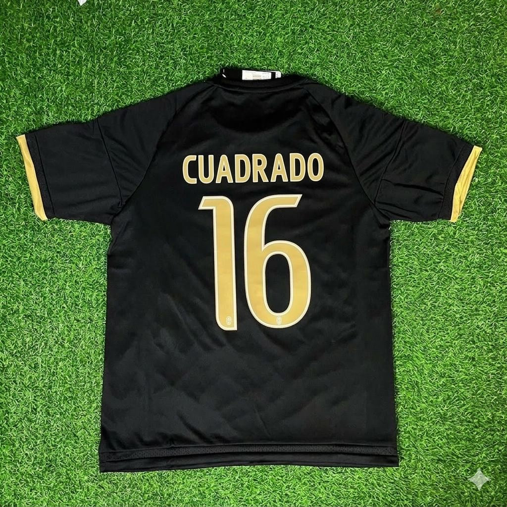 Juan Guillermo Cuadrado 16- Juventus Retro Black Football Jersey – Back View