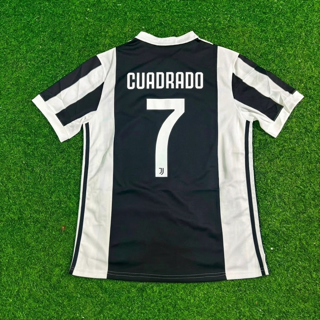 Juan Cuadrado #7 Juventus 2017-2018 Retro Football Jersey – Back View