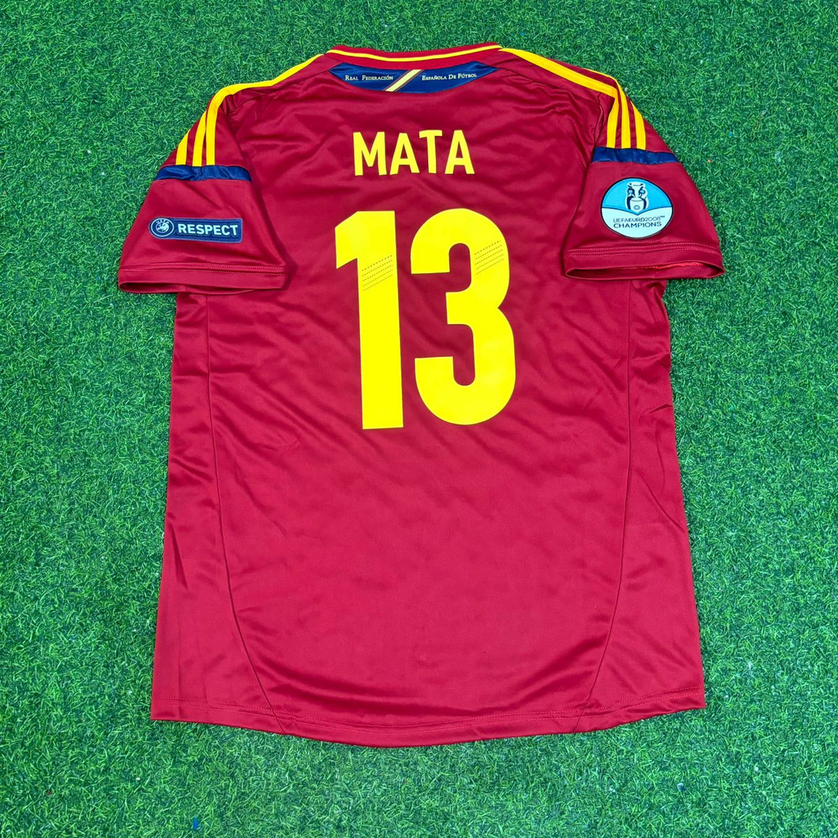 Juan Manuel Mata Spain EURO 2012 Final Retro Football Jersey – Back View