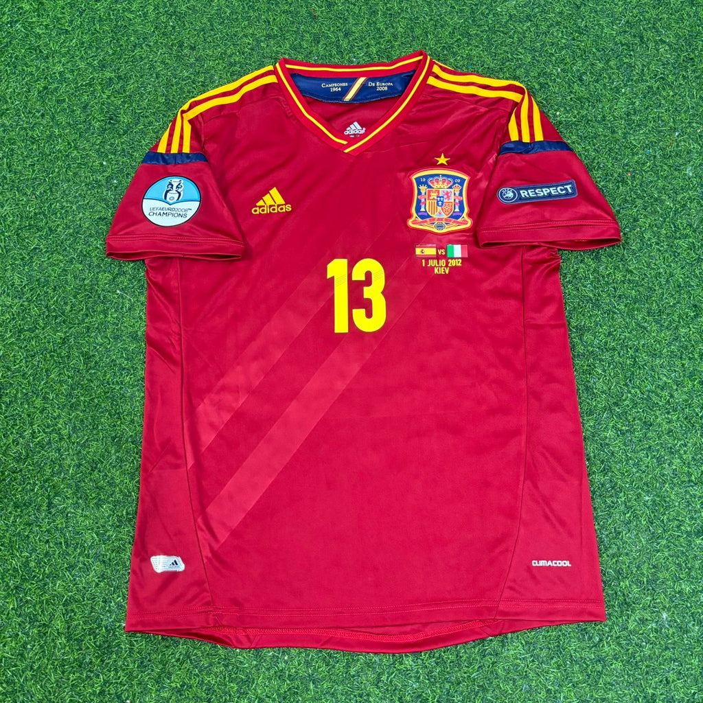 Juan Manuel Mata Spain EURO 2012 Final Retro Football Jersey – Front View