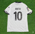 Juan Mata #10 Valencia White Retro Football Jersey – Back View