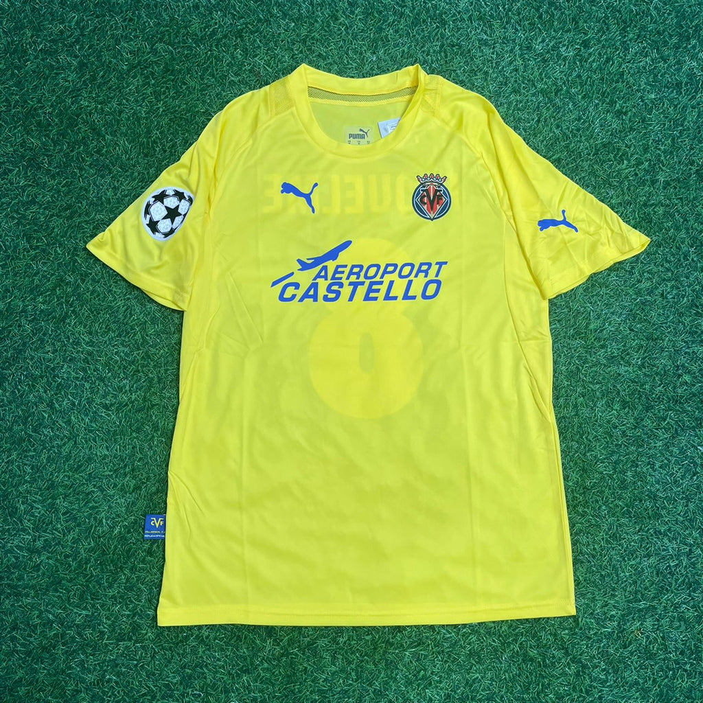Juan Roman Riquelme 8 – Villarreal 2009–2010 Retro Home Kit Jersey – | | – Front View