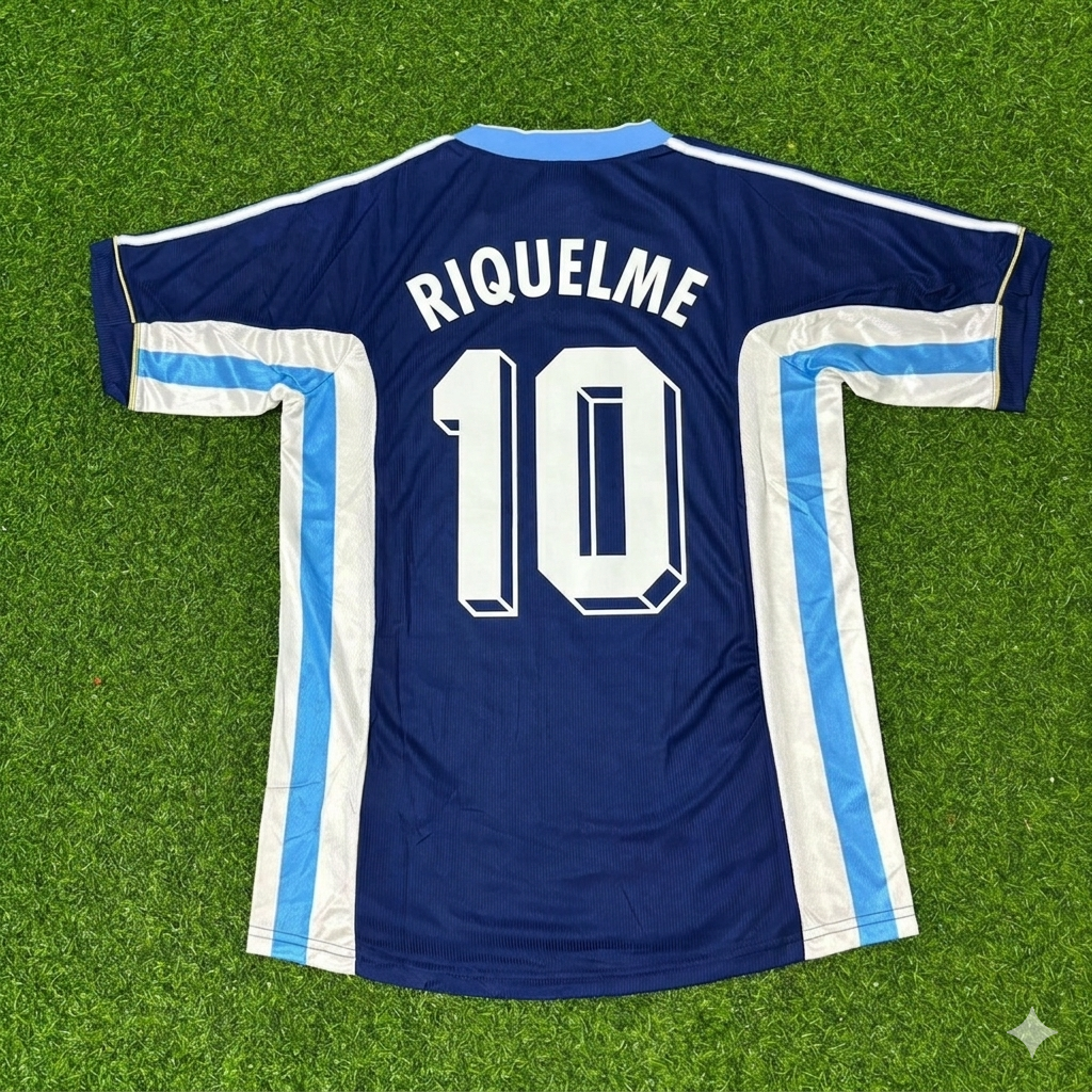 Argentina Blue Retro Football Jersey – Juan Román Riquelme #10 – Back View