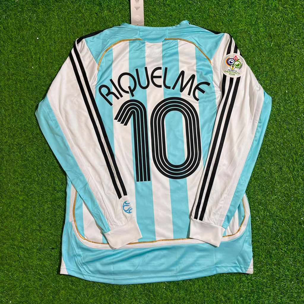 Argentina 2006 World Cup Retro Long Sleeve Football Jersey – Juan Román Riquelme #10 – Back View