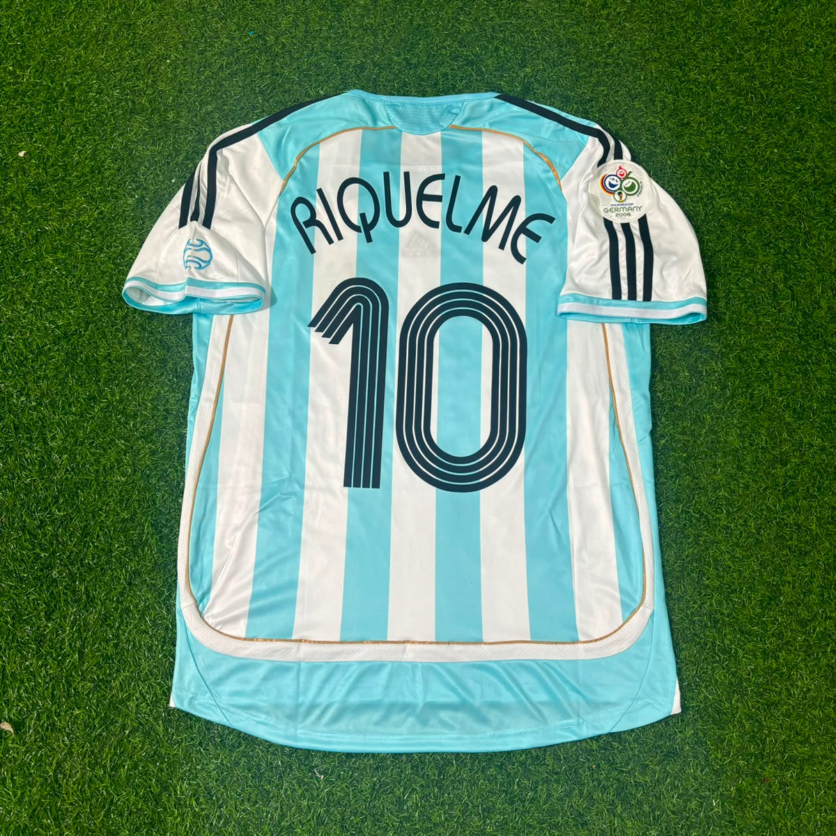 2006 Argentina World Cup Juan Roman Riquelme Retro Football Jersey – Back View