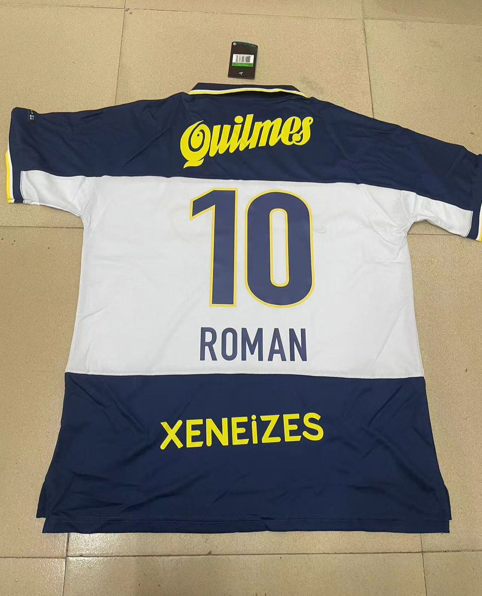 Juan Roman Riquelme Boca Juniors 1998 1999 White Retro Football Jersey – Back View