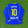 Juan Roman Riquelme Boca Juniors 2003-2004 Long Sleeve Retro Football Jersey – Back View