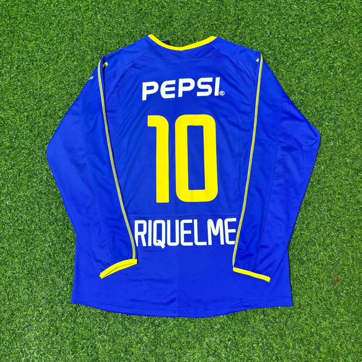 Juan Roman Riquelme Boca Juniors 2003-2004 Long Sleeve Retro Football Jersey – Back View