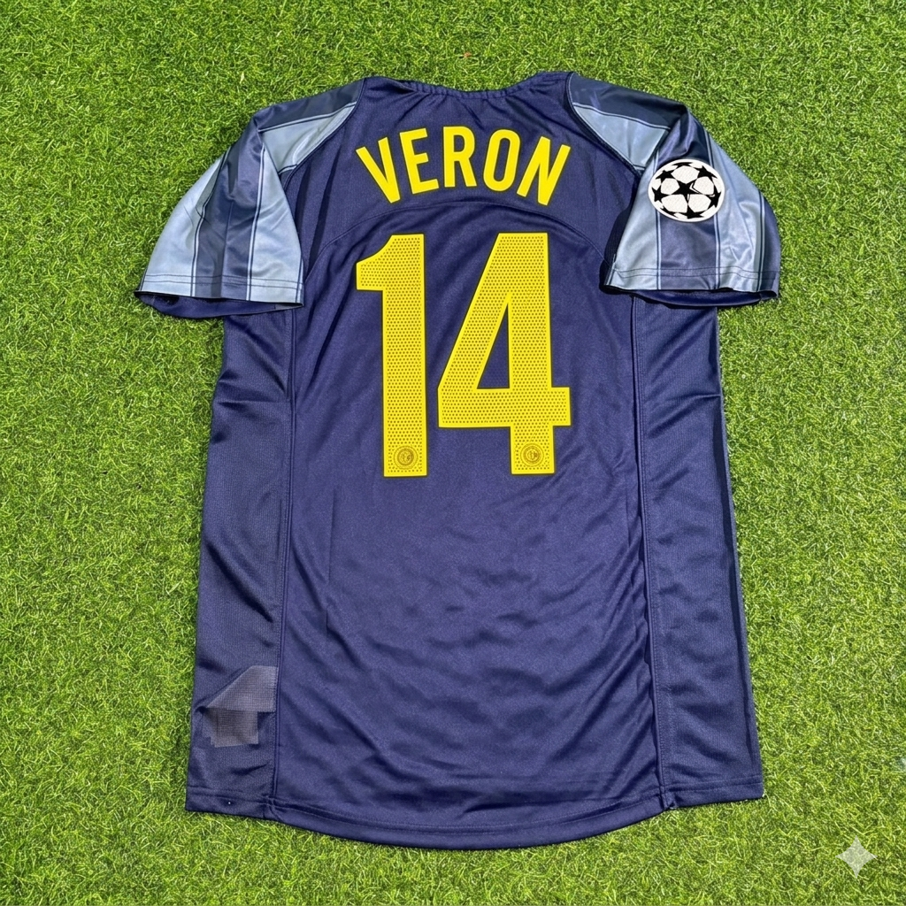 Juan Sebastián Verón #14 Inter Milan 2004-05 Retro Football Jersey – Back View