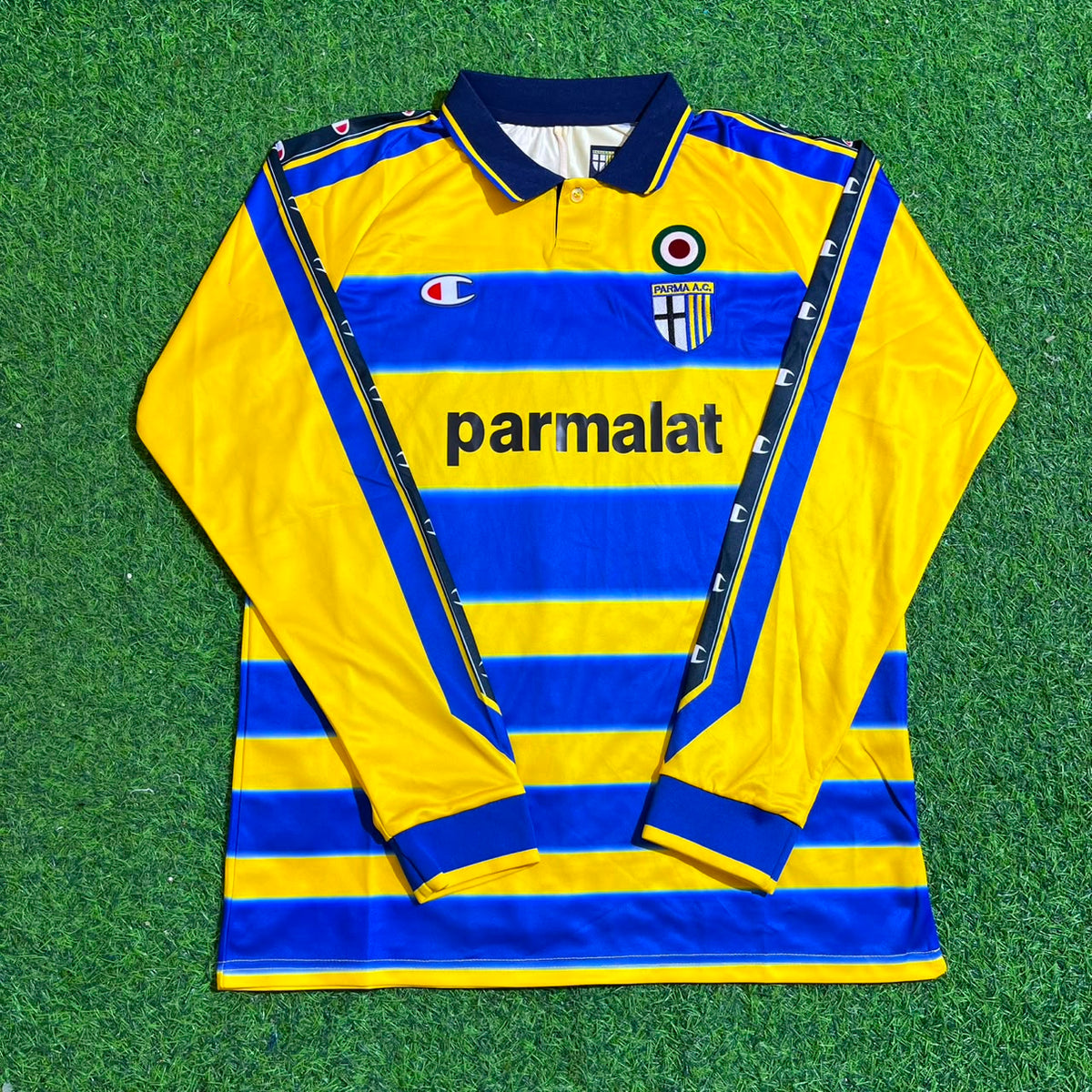 Juan Sebastian Veron Parma 1999/00 Retro Long Sleeve Football Jersey – Front View