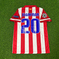 2013/14 Juanfran Atlético Madrid Home Retro Football Jersey – Back View