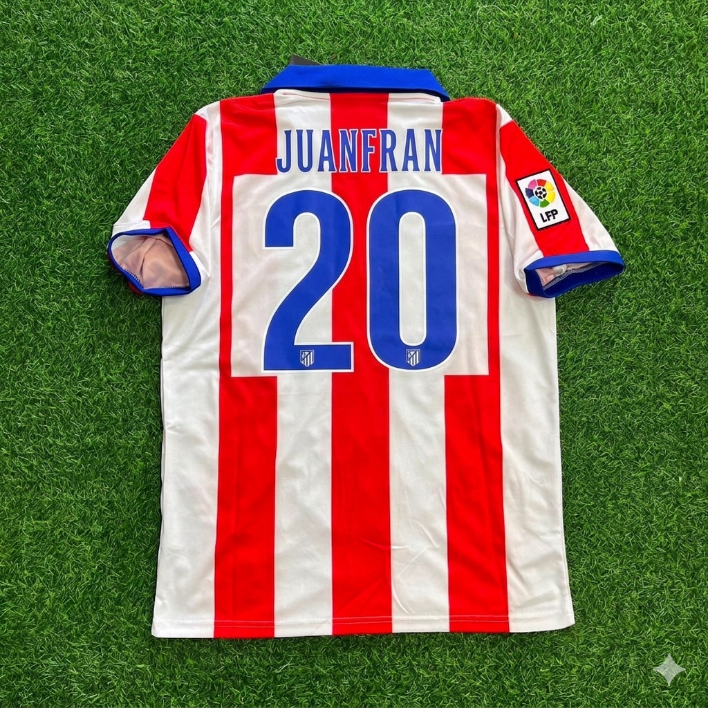 Atlético Madrid Home 2014/15 Retro Kit Jersey – Juanfran 20 – Back View