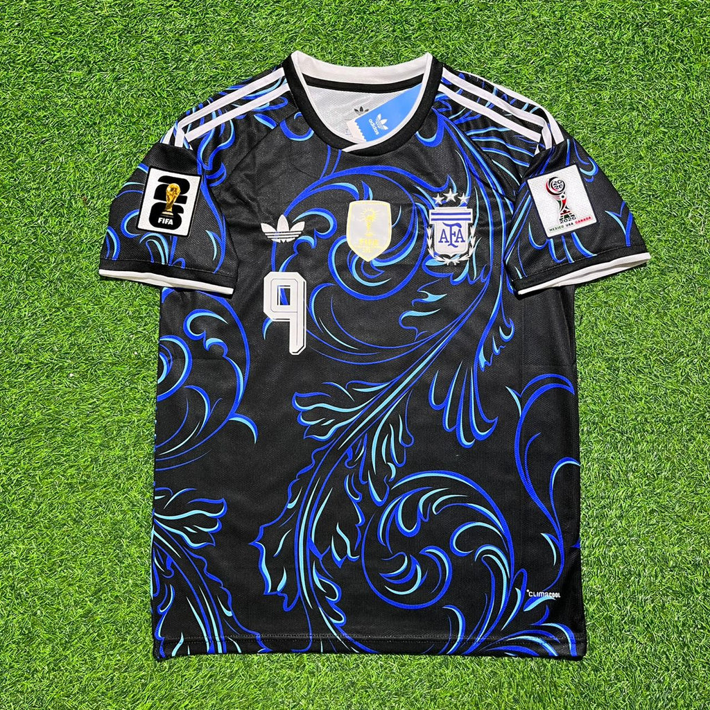 Argentina 2026 World Cup Away Blue Jersey – Julián Álvarez #9 – Front View