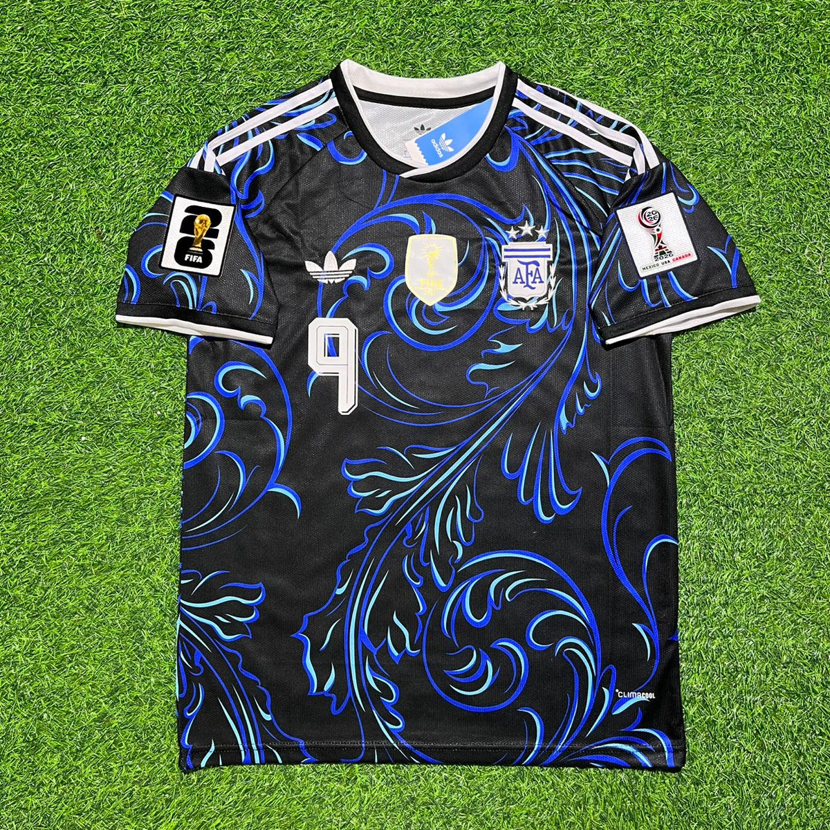 Argentina 2026 World Cup Away Blue Jersey – Julián Álvarez #9 – Front View