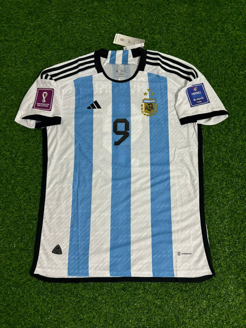 2022 Argentina World Cup Champion Football Jersey – Julián Álvarez – Front View