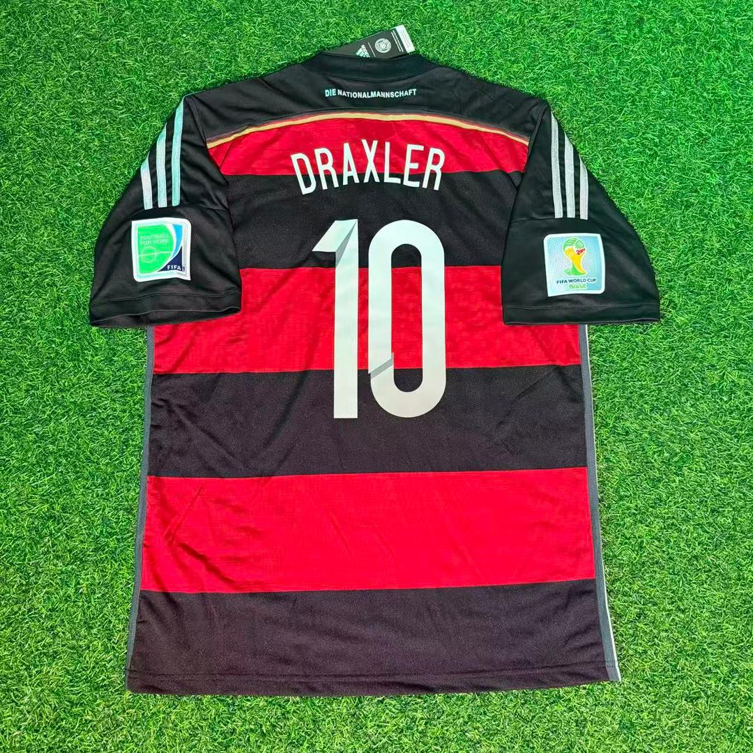 2014 Germany World Cup Brazil Black Red Retro Football Jersey – Julian Draxler – Back View