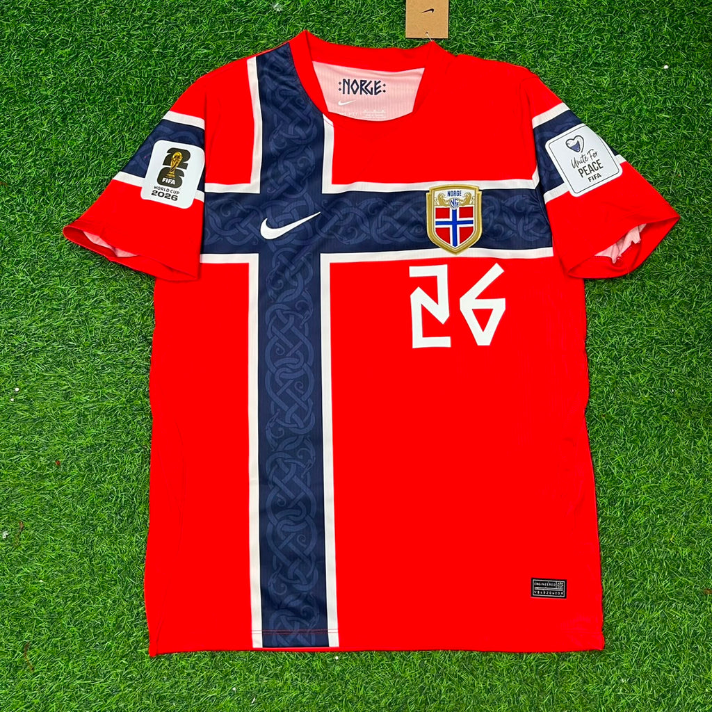 Julian Ryerson Norway 2026 World Cup New Season Red Football Jersey – Front View