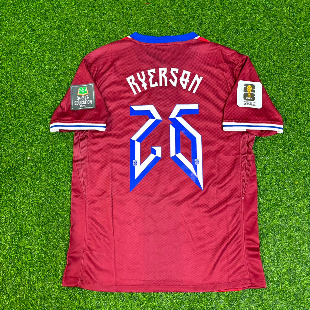 Julian Ryerson Norway 2026 World Cup New Season Red Football Jersey – Back View