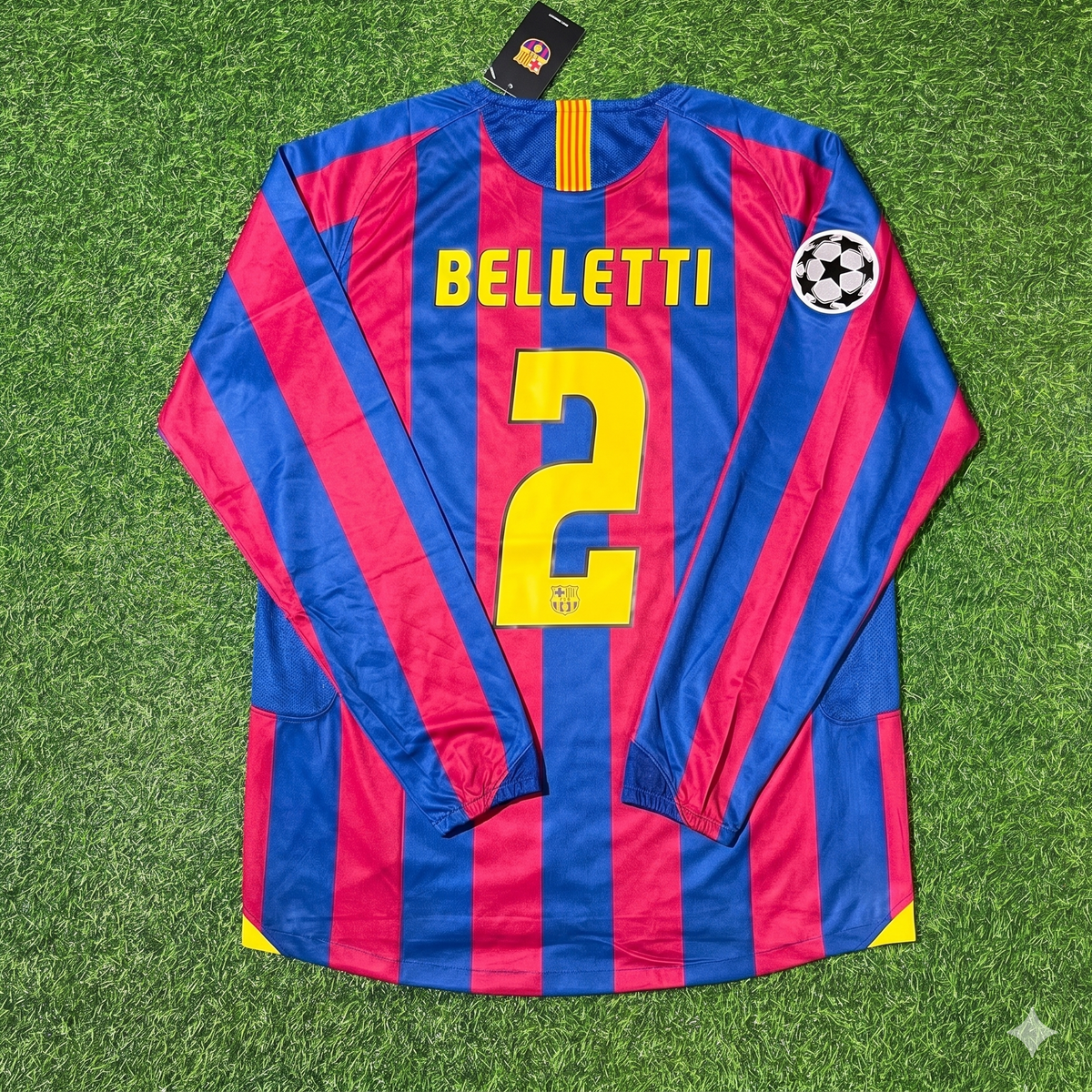 2006 Juliano Belletti Barcelona Final Retro Football Jersey – Back View