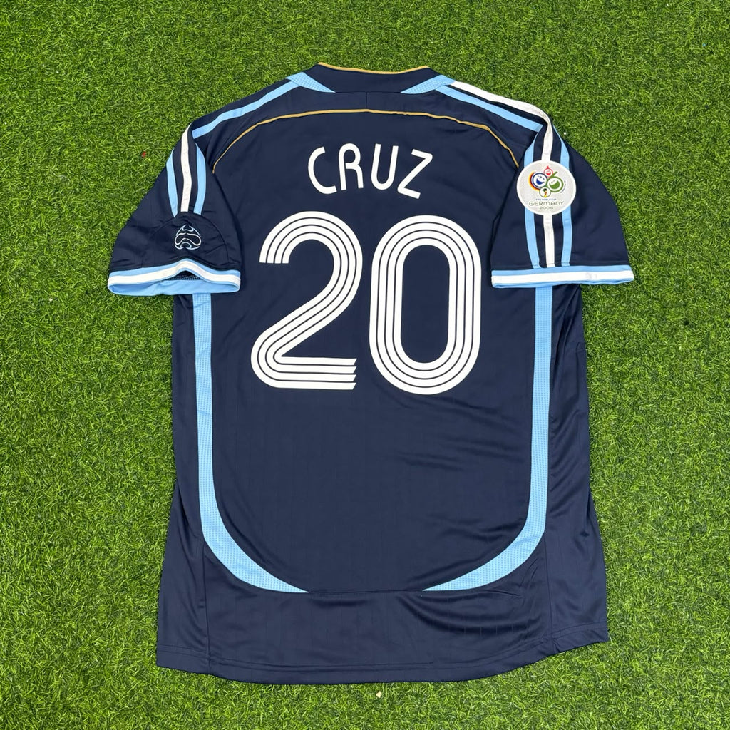 Julio Cruz #20 Argentina 2006 World Cup Dark Blue Home Retro Football Jersey – Back View