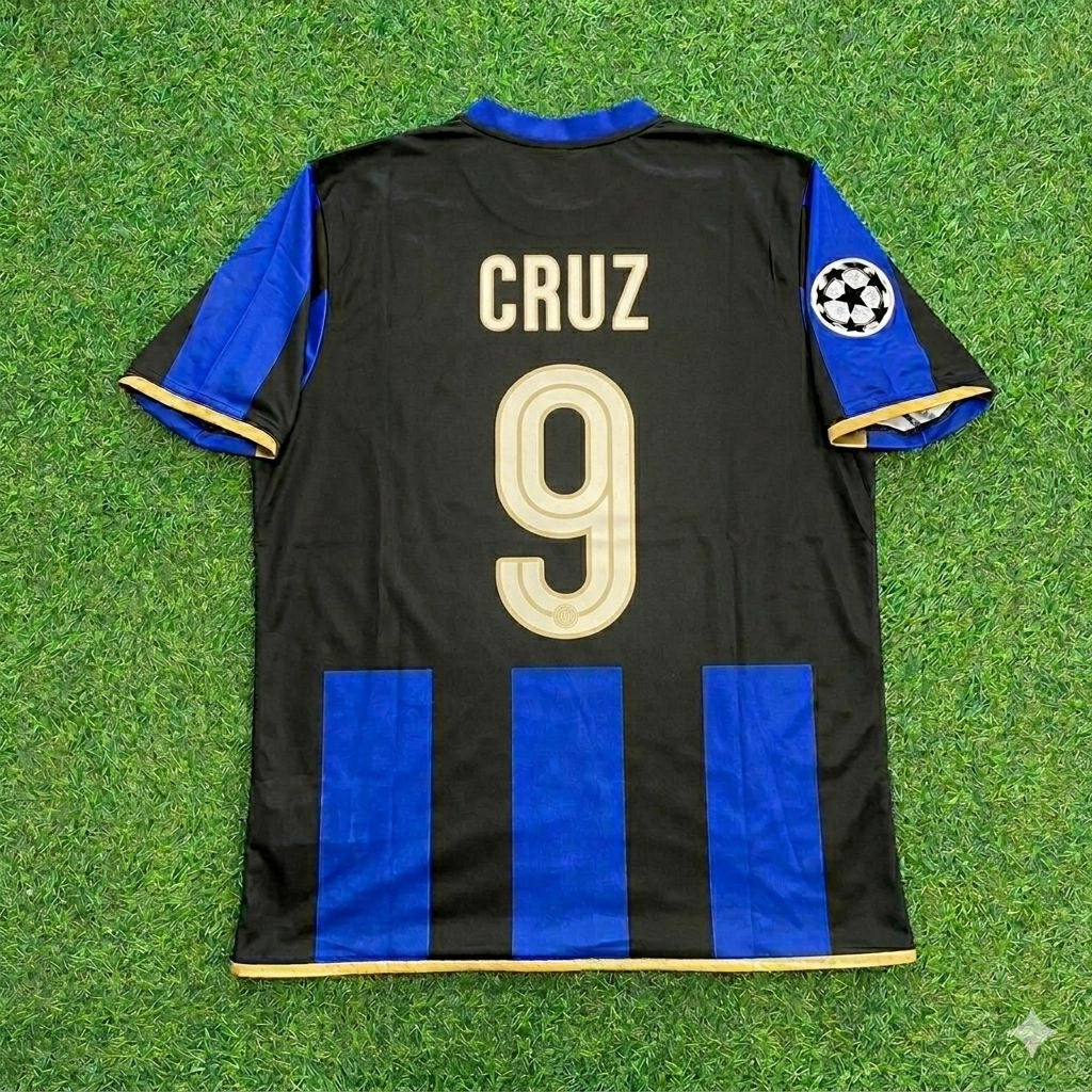 Inter Milan 2008-09 Retro Football Jersey – Julio Cruz #9 – Back View