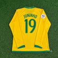 2006 Brazil World Cup Juninho Pernambucano #19 Long Sleeve Football Jersey – Back View