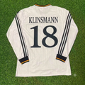 1996 Germany EURO Jürgen Klinsmann #18 Final Home Long Sleeve Retro Football Jersey – Back View