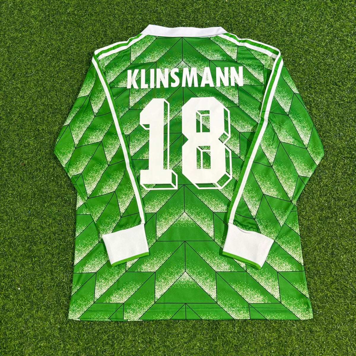 Germany 1990 World Cup Green Long Sleeve Football Jersey – Jurgen Klinsmann – Back View